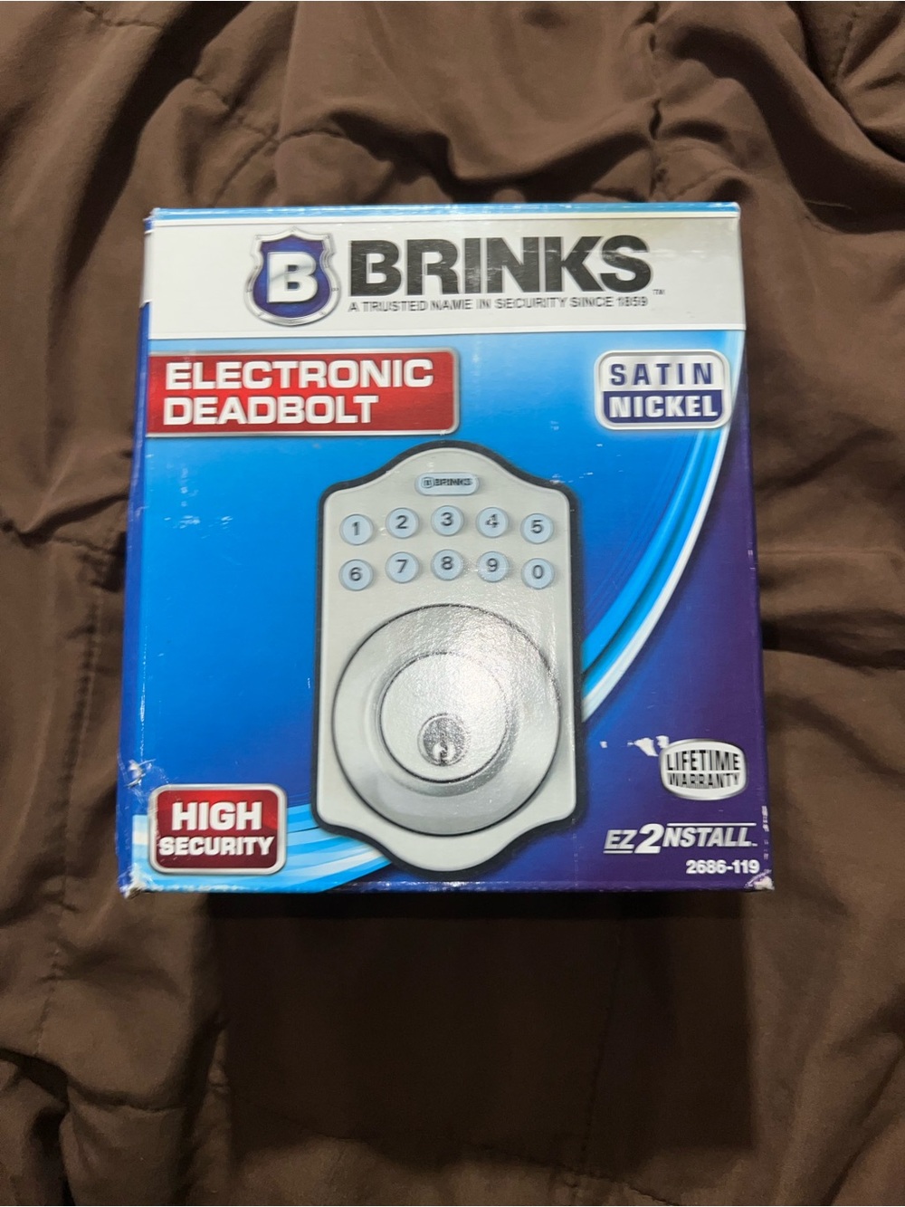 Brinks Electronic Keypad Deadbolt - Black & White
